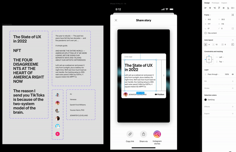 Проектирование в Figma с использованием динамического контента